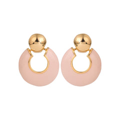 Pink Round Earring
