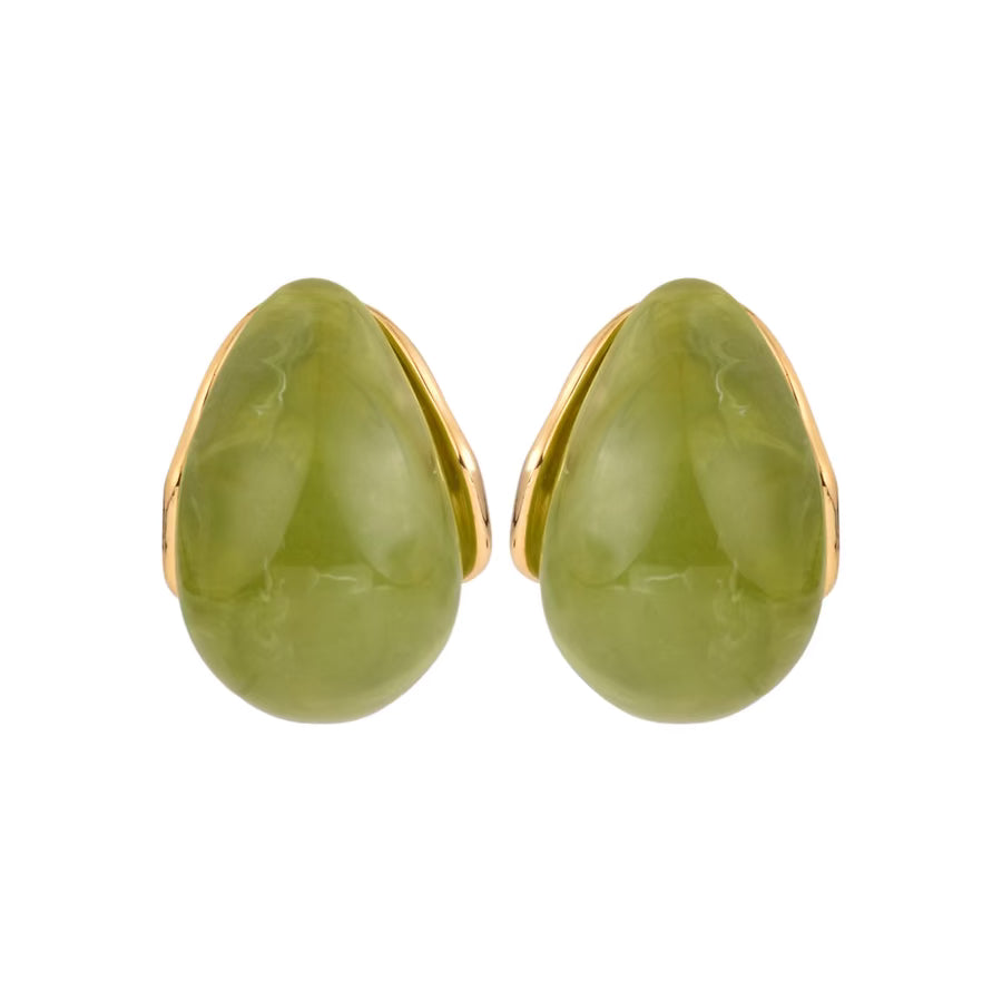 Olive Green Dripping Earring