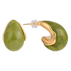 Olive Green Dripping Earring