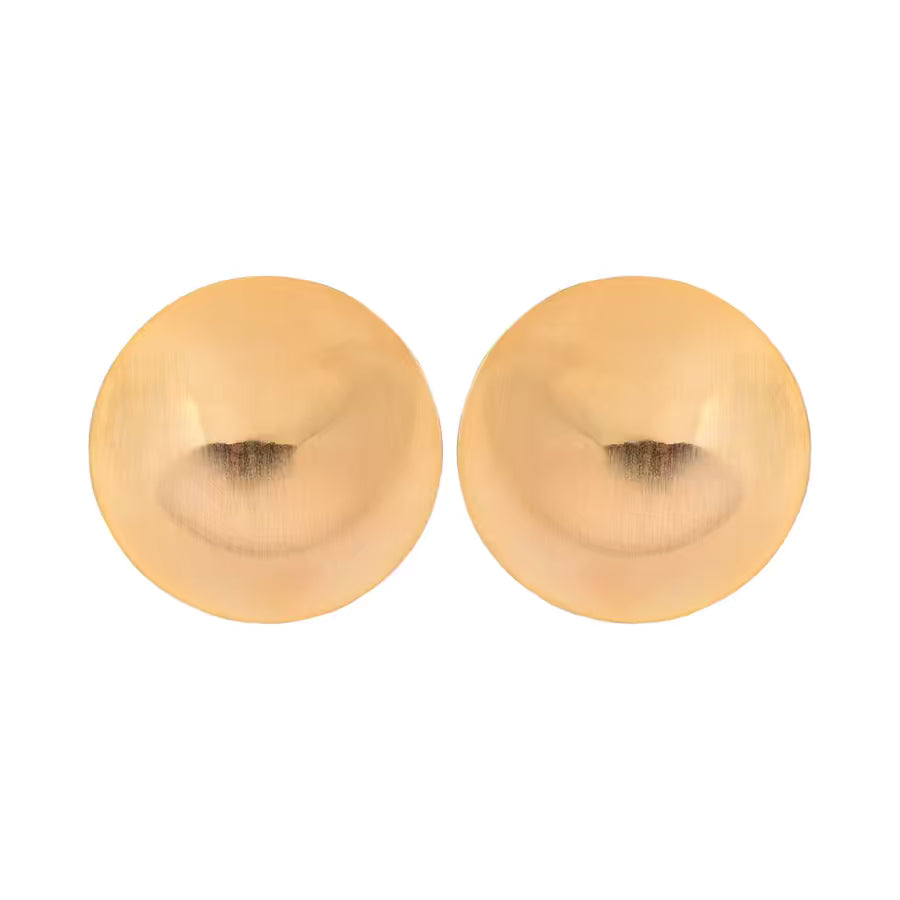 Textured Round Stud Earring 18k Gold Plated
