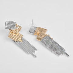 Two Tone Texture Drop Earring