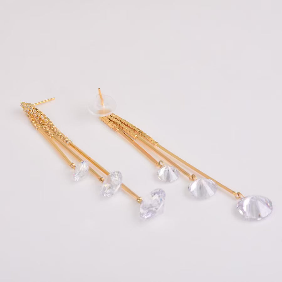 Contemporary Gold  Drop Earring
