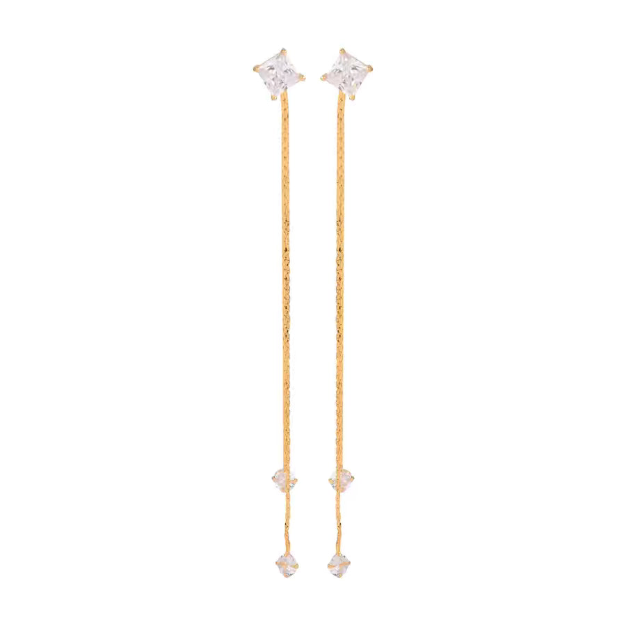 Contemporary Gold  Drop Earring