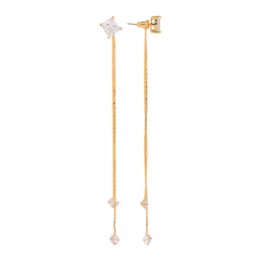 Contemporary Gold  Drop Earring