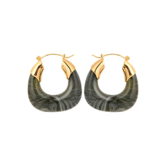 Chunky Grey Statement Hoops