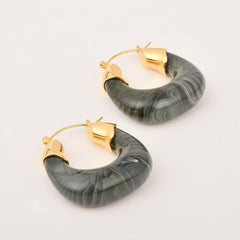 Chunky Grey Statement Hoops
