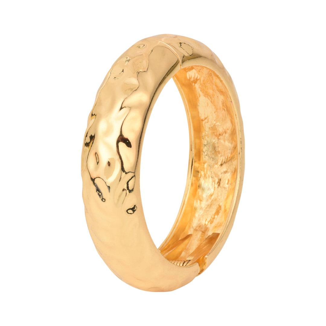 Uneven Textured Gold Bangle