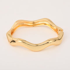 Uneven Scalloped Gold Bangle