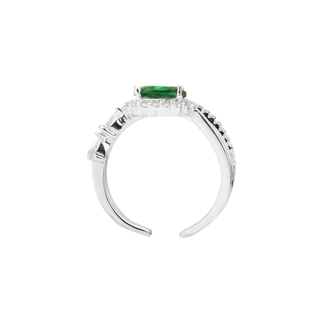 Emerald Green Adjustable Ring