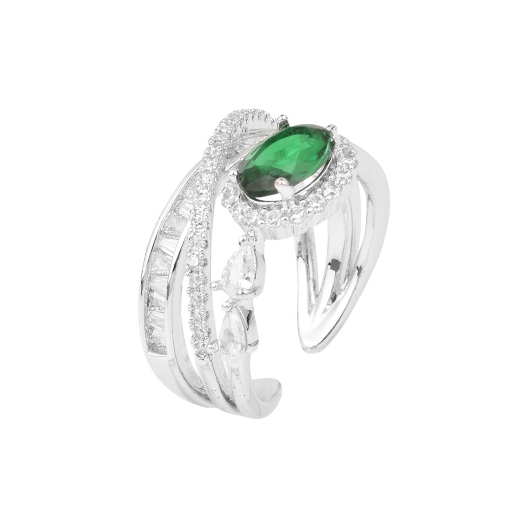 Emerald Green Adjustable Ring