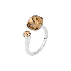 Adjustable Yellow cube cubic zirconia ring