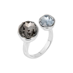 Adjustable Blue Oval cubic zirconia ring