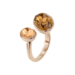 Adjustable Yellow Oval cubic zirconia ring