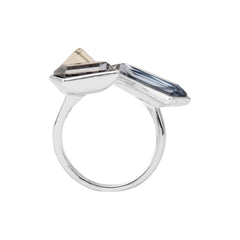 Adjustable Baguette shaped cubic zirconia ring