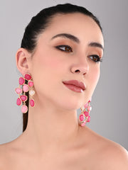 Boho Bloom Pink Cascade Earrings