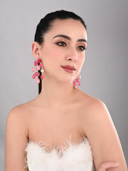 Boho Bloom Pink Cascade Earrings