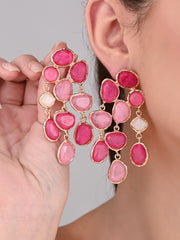 Boho Bloom Pink Cascade Earrings