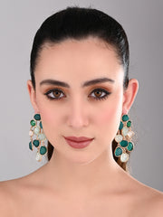 Boho Bloom Green Cascade Earrings