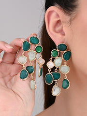 Boho Bloom Green Cascade Earrings