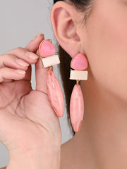 Pink Trio Gem Drop Earrings
