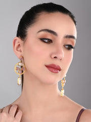 Statement Hoop & Pearl White Earrings