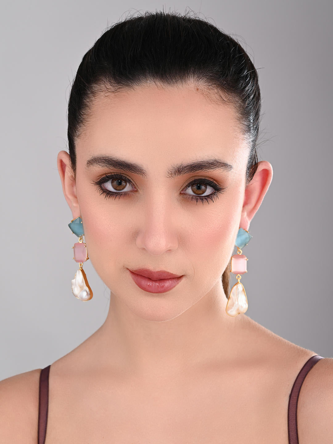 Gemstone & Pearl Drop Earrings