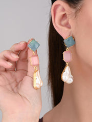 Gemstone & Pearl Drop Earrings