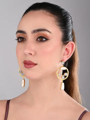 Statement Hoop & Pearl Pink Earrings