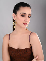 Statement Hoop & Pearl Pink Earrings