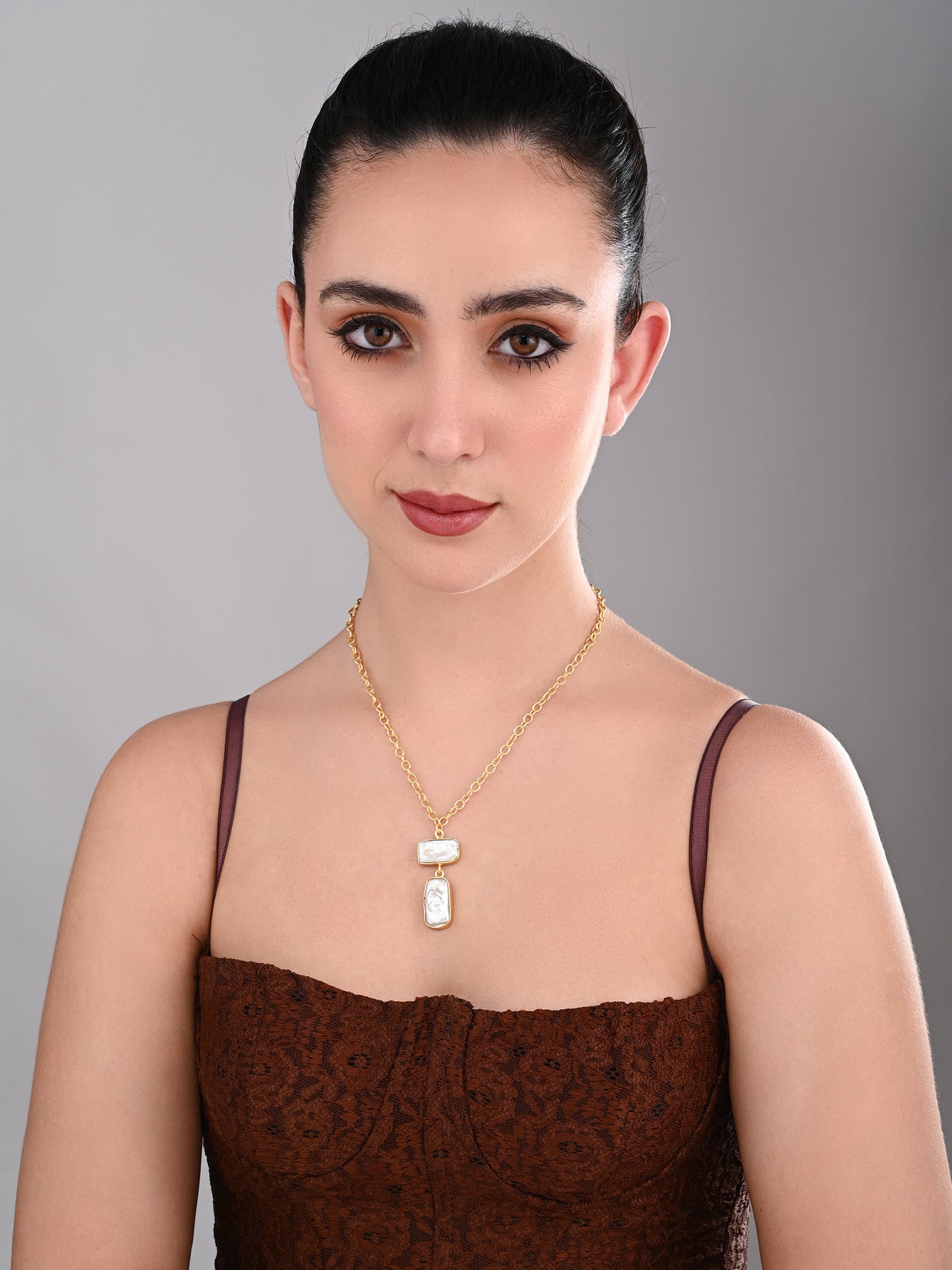 Twin Baroque Pearl Drop Necklace