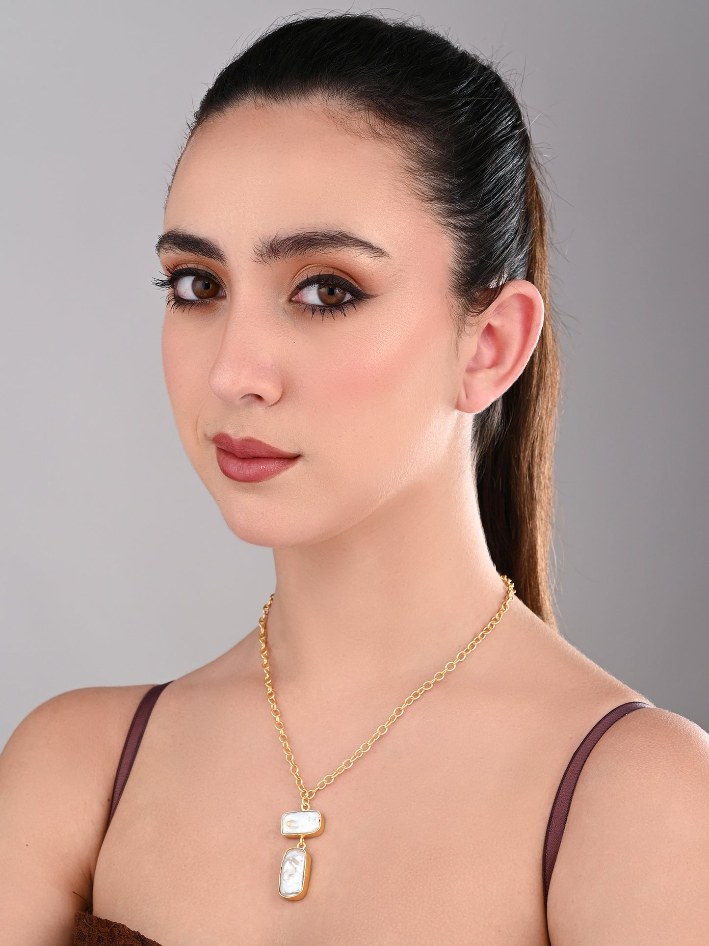 Twin Baroque Pearl Drop Necklace