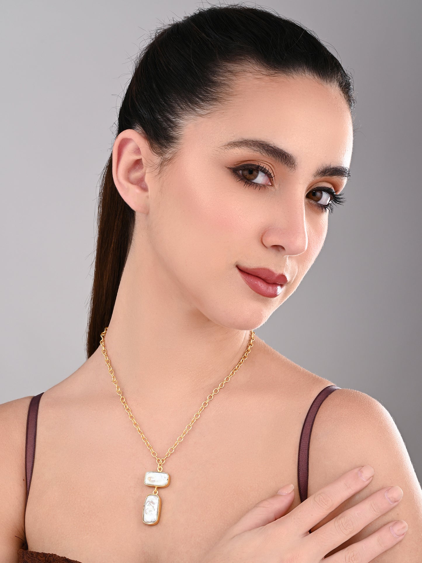 Twin Baroque Pearl Drop Necklace