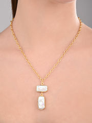 Twin Baroque Pearl Drop Necklace