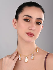 Golden Baroque Pearl Cascade Necklace
