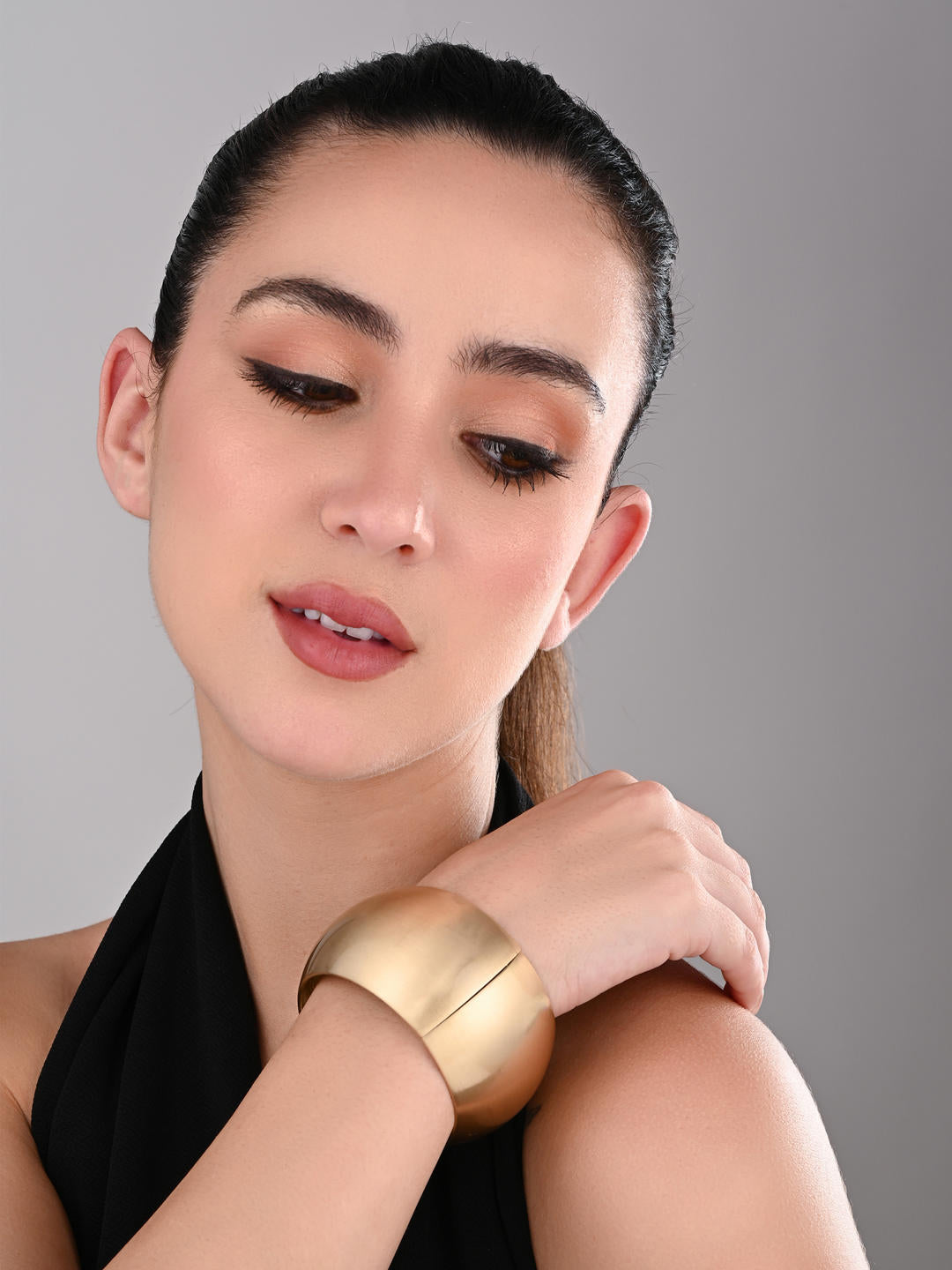 Classic Wide Gold-Tone Cuff Bracelet