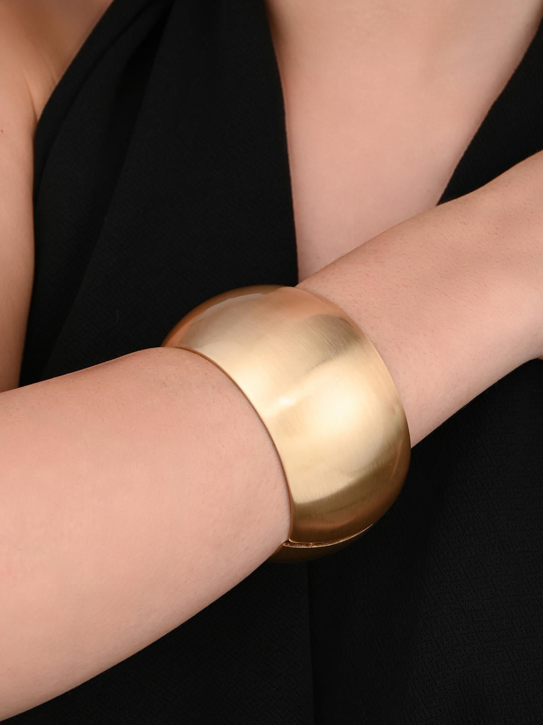 Classic Wide Gold-Tone Cuff Bracelet