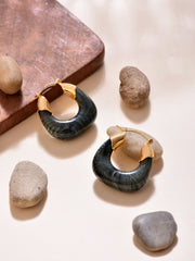 Chunky Grey Statement Hoops