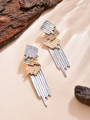 Two Tone Texture Drop Earring