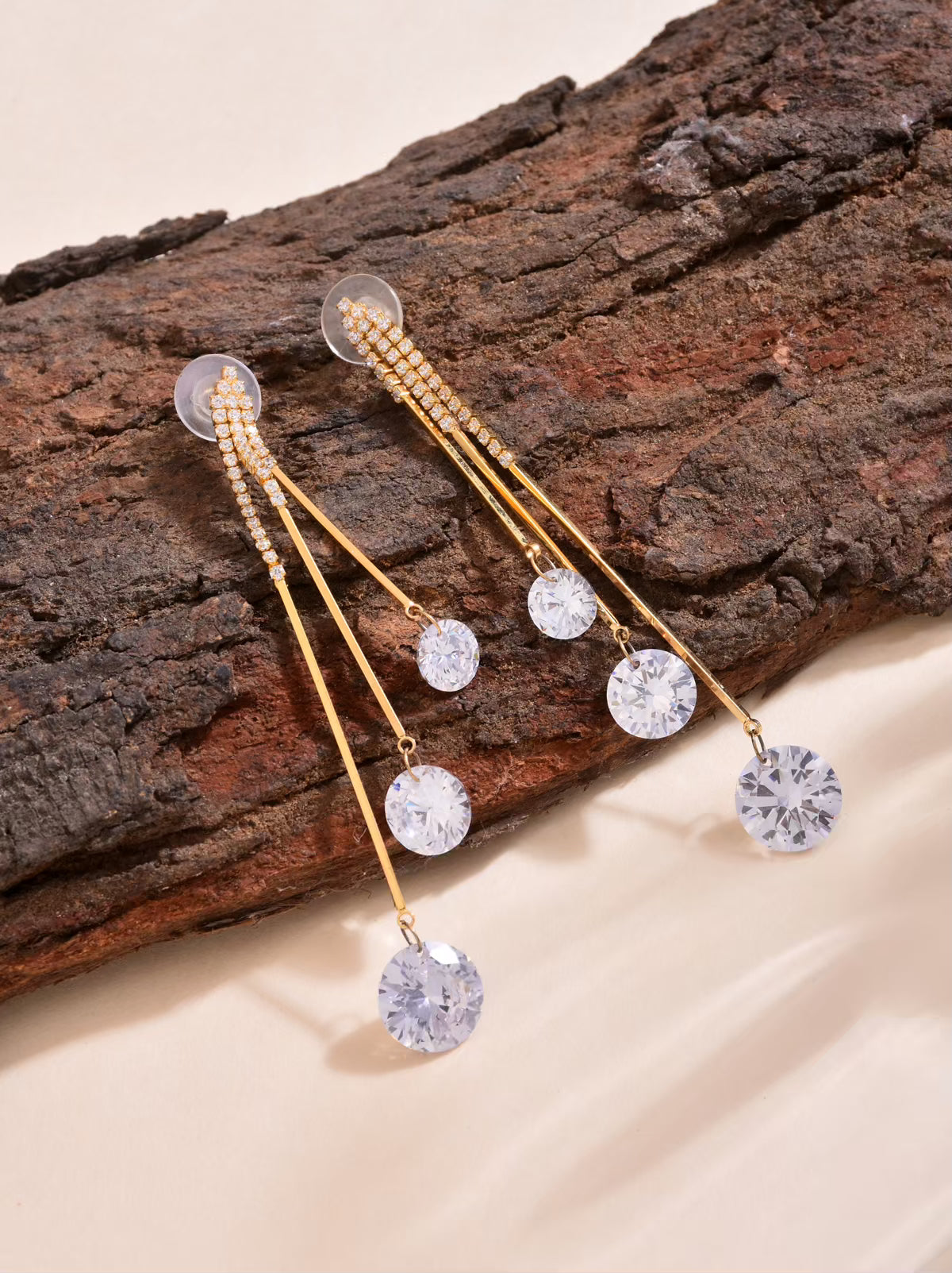 Contemporary Gold  Drop Earring