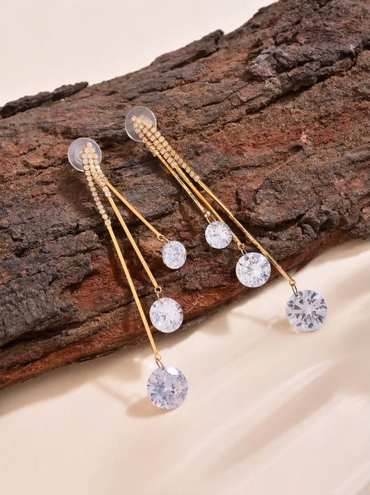 Contemporary Gold  Drop Earring
