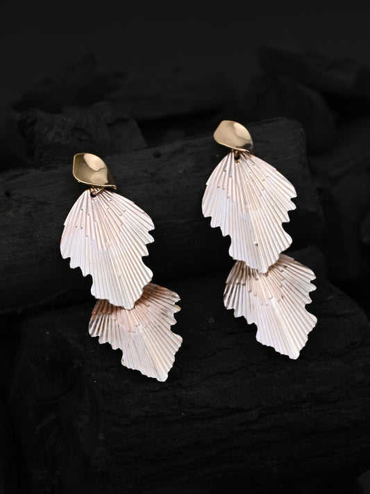 Blush Pink Petal Wave Drop Earrings