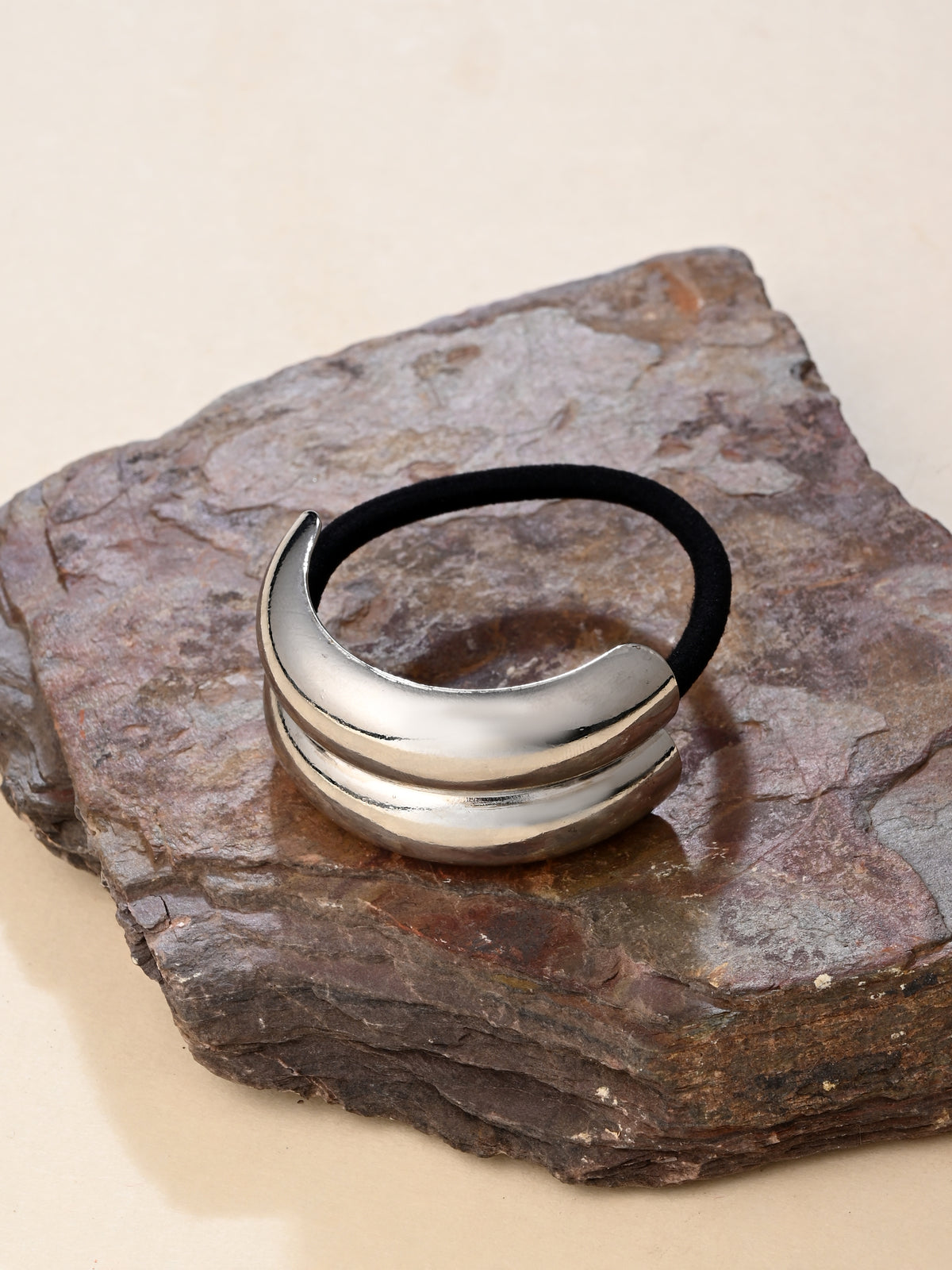 Silver Arc Luxe Hair Tie