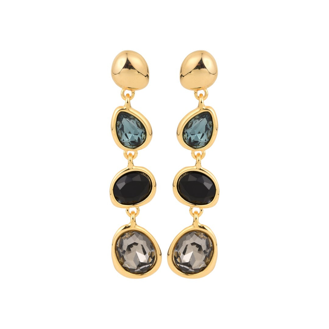 Blue Mixed Shape Gem Drop Earring