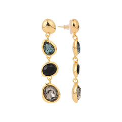 Blue Mixed Shape Gem Drop Earring