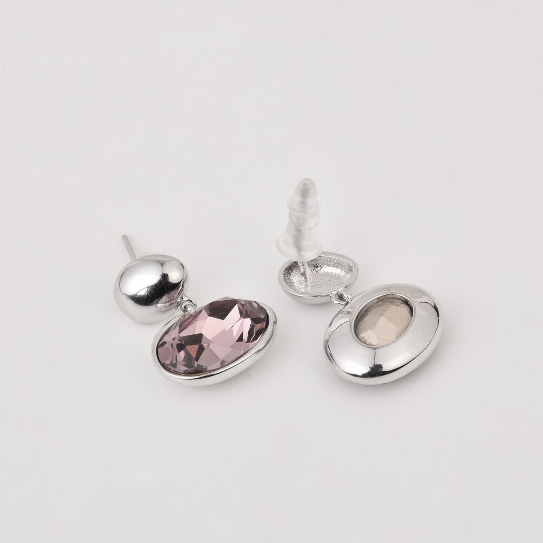 Pink Crystal Stud Earring