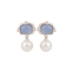 Elegant Blue Pearl Drop Earring