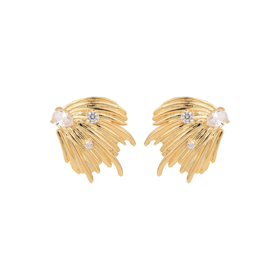 Modern Wing Earring in Gold