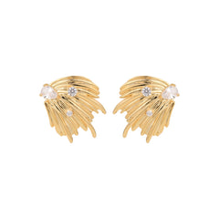 Modern Wing Earring in Gold