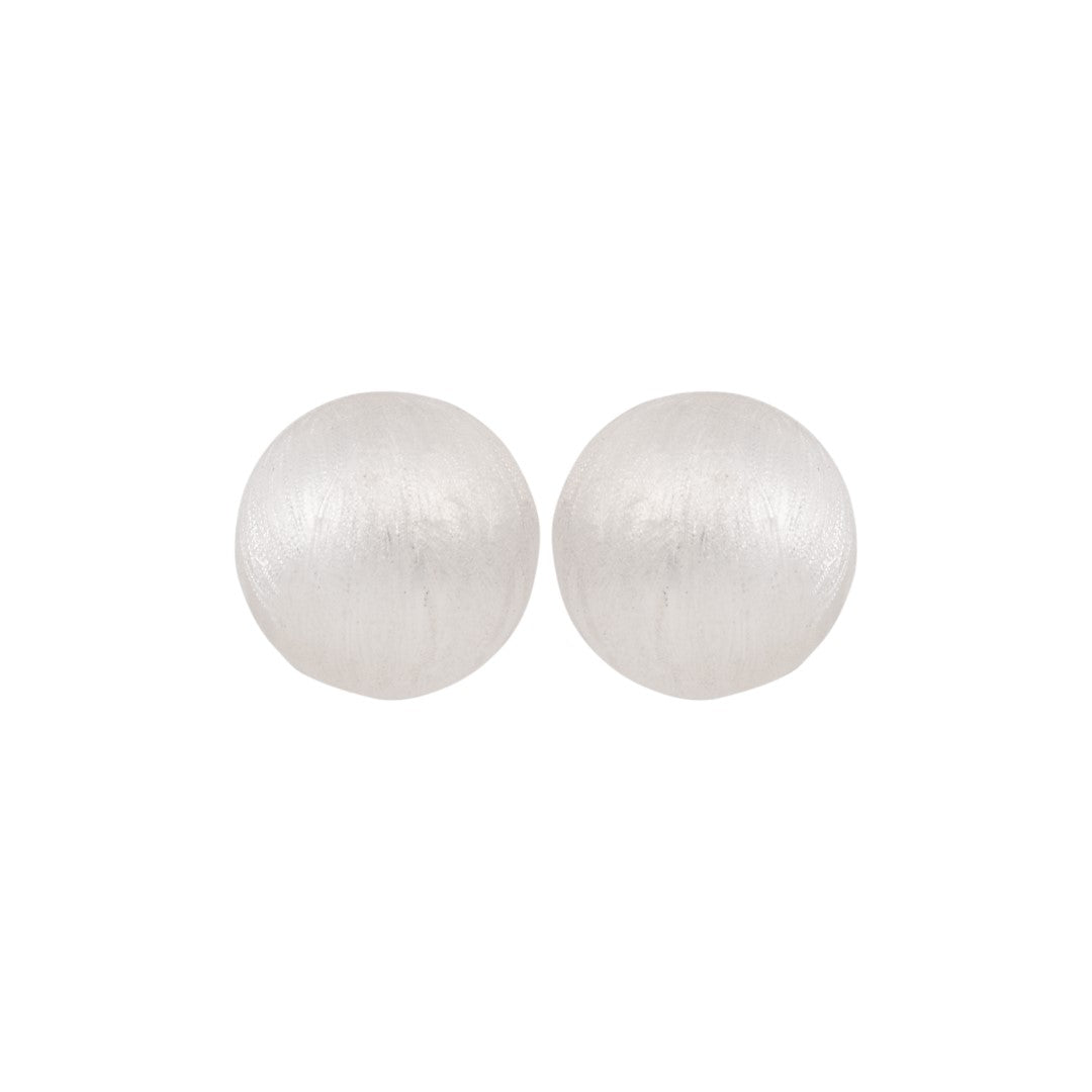 Minimalist Ball Design White Stud Earring