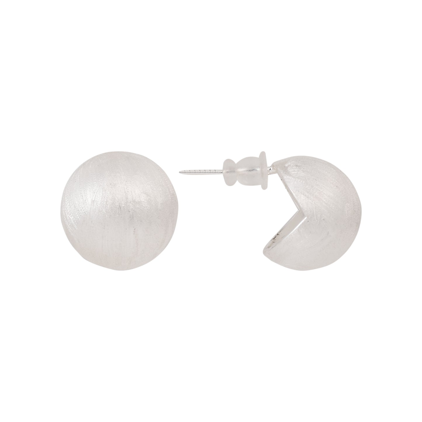 Minimalist Ball Design White Stud Earring